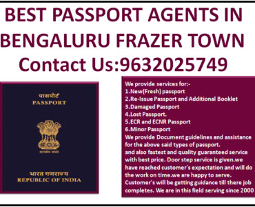 Best Passport Agents in Bengaluru Frazer Town 9632025749