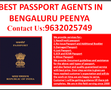 BEST PASSPORT AGENTS IN BENGALURU PEENYA 9632025749