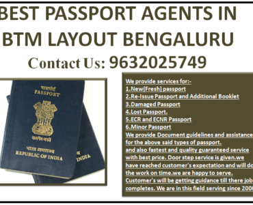 BEST PASSPORT AGENTS IN BTM LAYOUT BENGALURU 9632025749