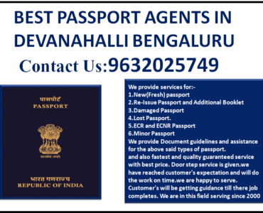 BEST PASSPORT AGENTS IN DEVANAHALLI BENGALURU 9632025749