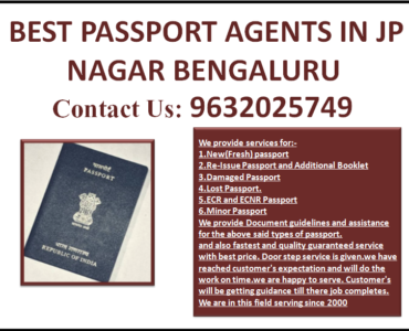 BEST PASSPORT AGENTS IN JP NAGAR BENGALURU 9632025749