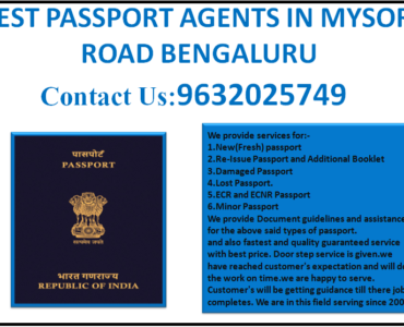 BEST PASSPORT AGENTS IN MYSORE ROAD BENGALURU 9632025749
