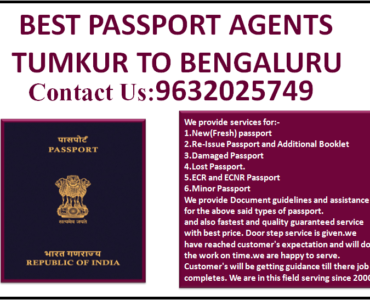 BEST PASSPORT AGENTS TUMKUR TO BENGALURU 9632025749