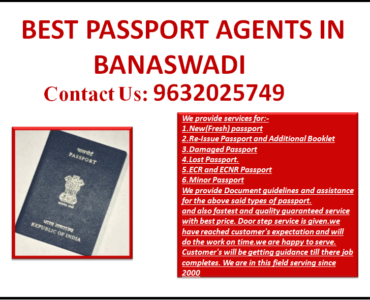 BEST PASSPORT AGENTS IN BANASWADI 9632025749