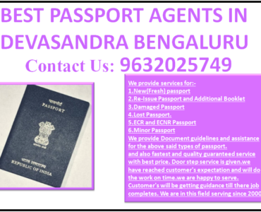 BEST PASSPORT AGENTS IN DEVASANDRA BENGALURU 9632025749