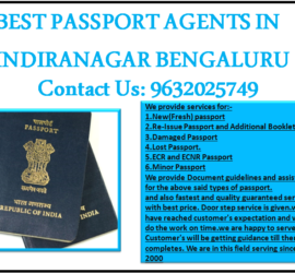 BEST PASSPORT AGENTS IN INDIRANAGAR BENGALURU 9632025749