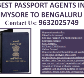 BEST PASSPORT AGENTS IN MYSORE TO BENGALURU 9632025749