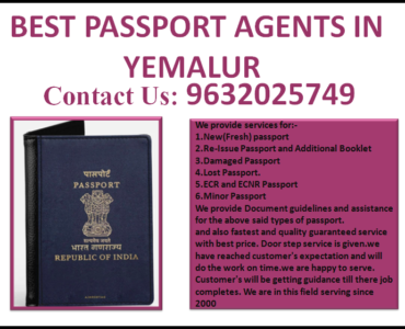 BEST PASSPORT AGENTS IN YEMALUR 9632025749