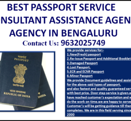 BEST PASSPORT SERVICE CONSULTANT ASSISTANCE AGENTS AGENCY IN BENGALURU 9632025749