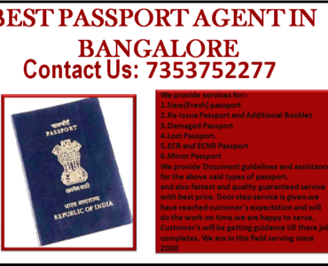 BEST PASSPORT AGENT IN BANGALORE 7353752277