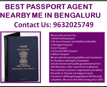 Best Passport Agent Nearby me in bengaluru 9632025749