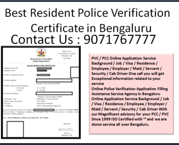 Best Resident Police Verification Certificate in Bengaluru 9071767777