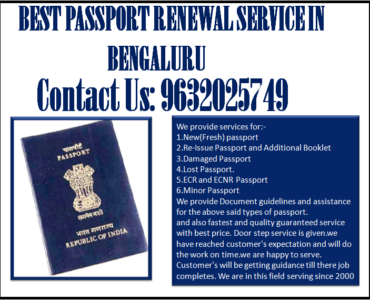 BEST PASSPORT RENEWAL SERVICE IN BENGALURU 9632025749