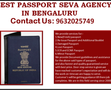 BEST PASSPORT SEVA AGENCY IN BENGALURU 9632025749
