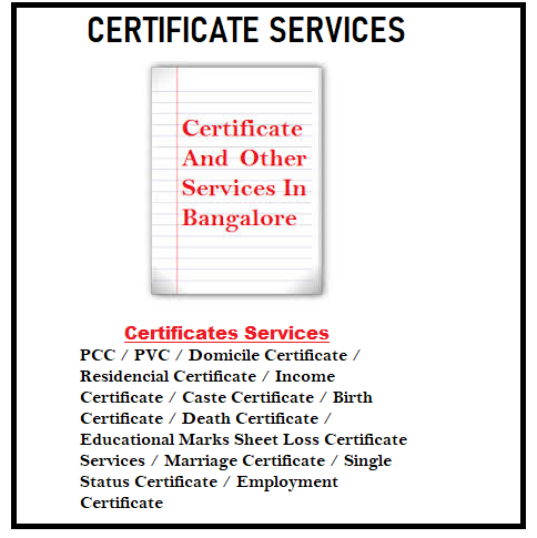 CERTIFICATE SERVICES 108