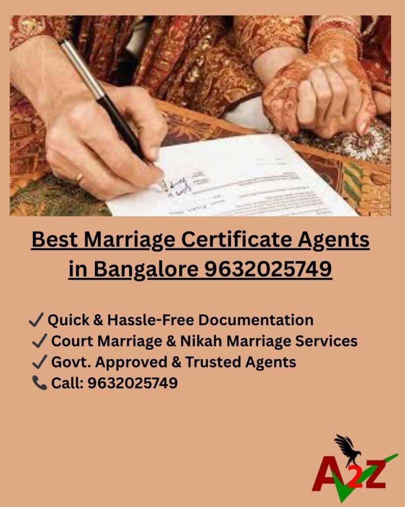 Best Marriage Certificate Agents in Bangalore 9632025749