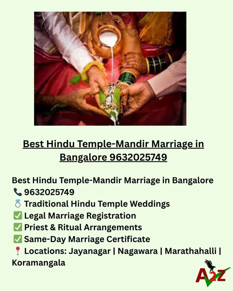 Best Hindu Temple-Mandir Marriage in Bangalore 9632025749