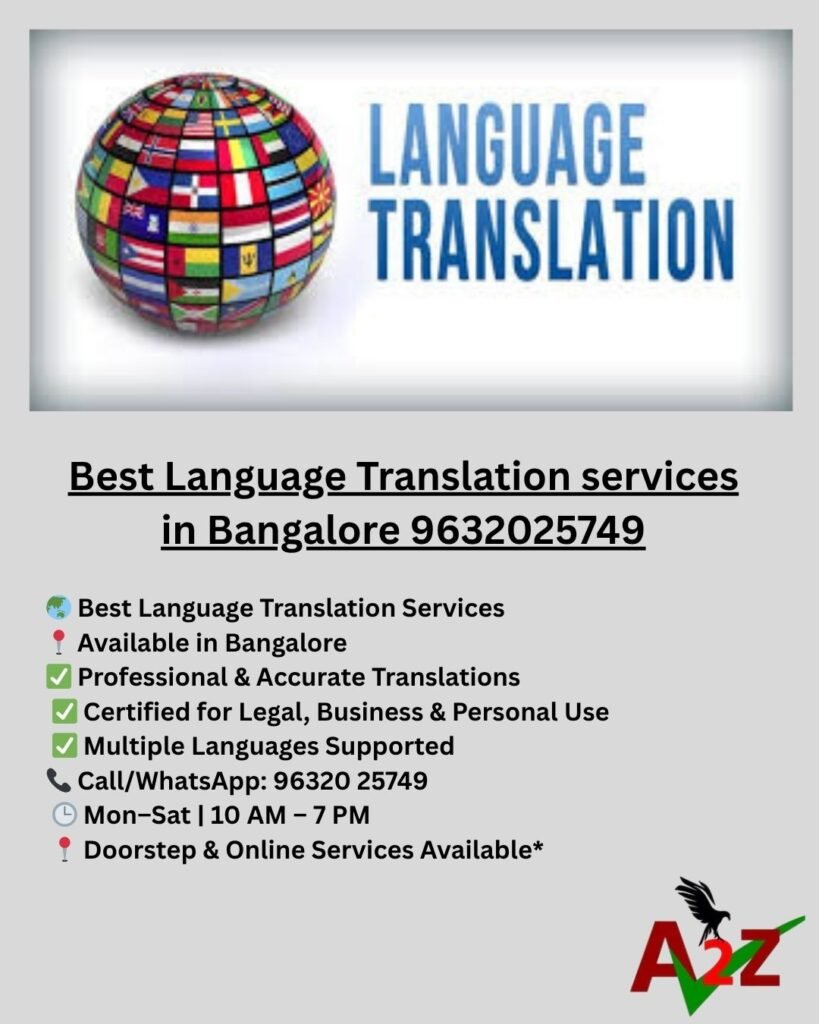 Best Language Translation services in Bangalore 9632025749