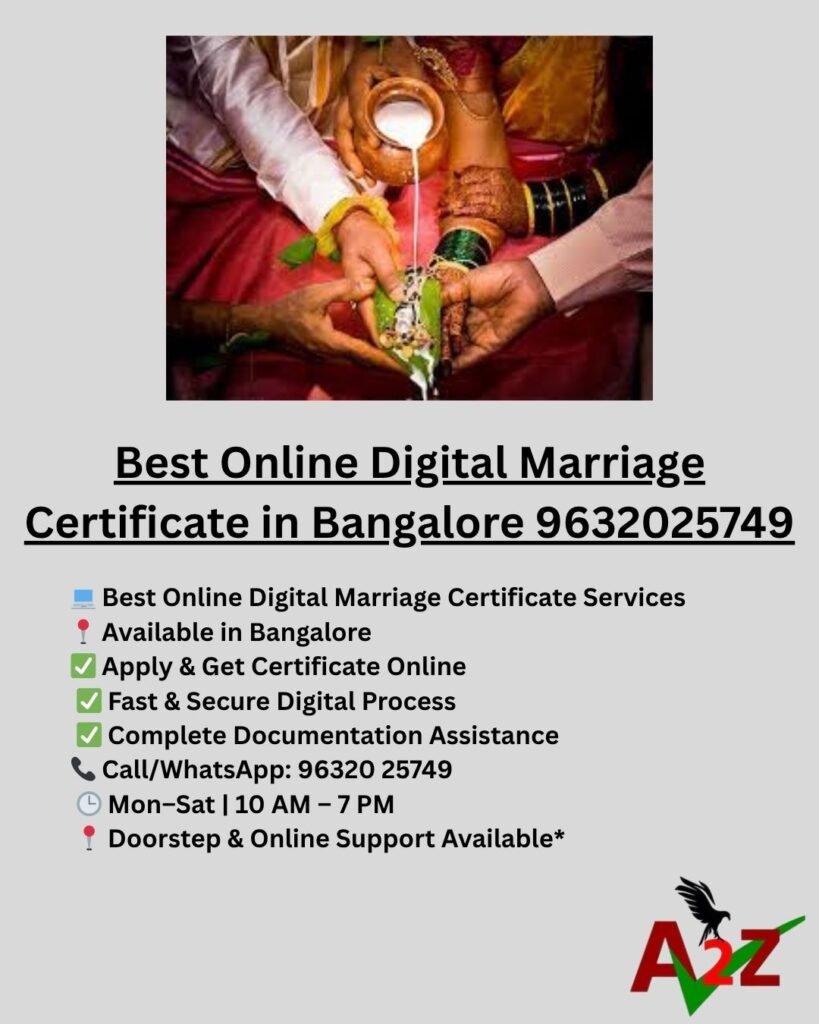 Best Online Digital Marriage Certificate in Bangalore 9632025749