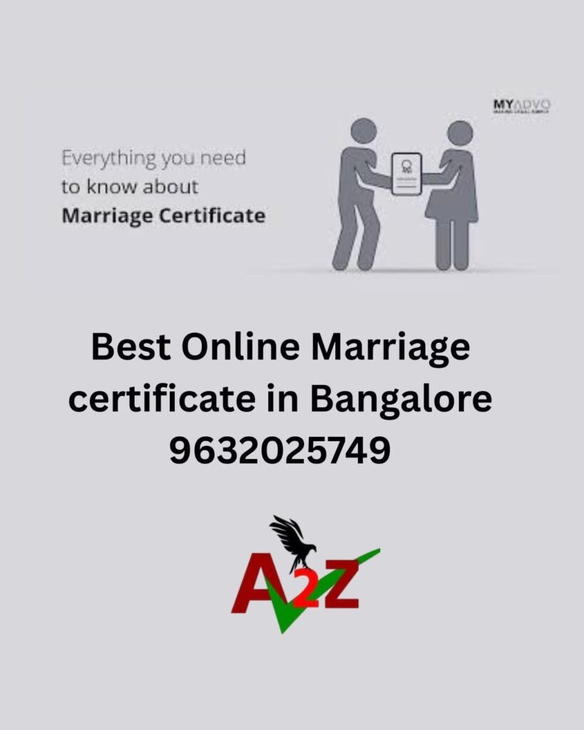 Best Online Marriage certificate in Bangalore 9632025749