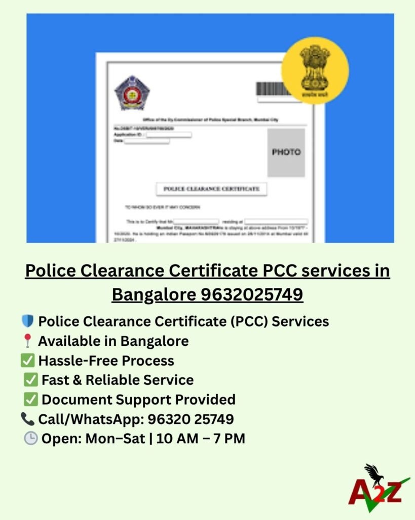 Police Clearance Certificate PCC services in Bangalore 9632025749
